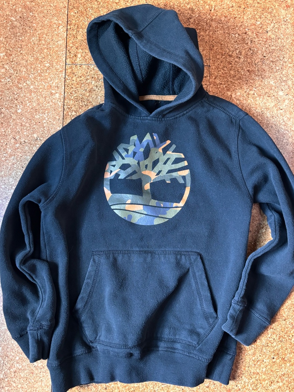 Soft youth medium Timberland Kid's Black Hoodie with Camouflage Tree (no tag)